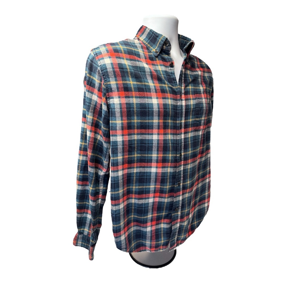 Goodfellow & Co Blue and Red Plaid Long Sleeve Button Up Shirt